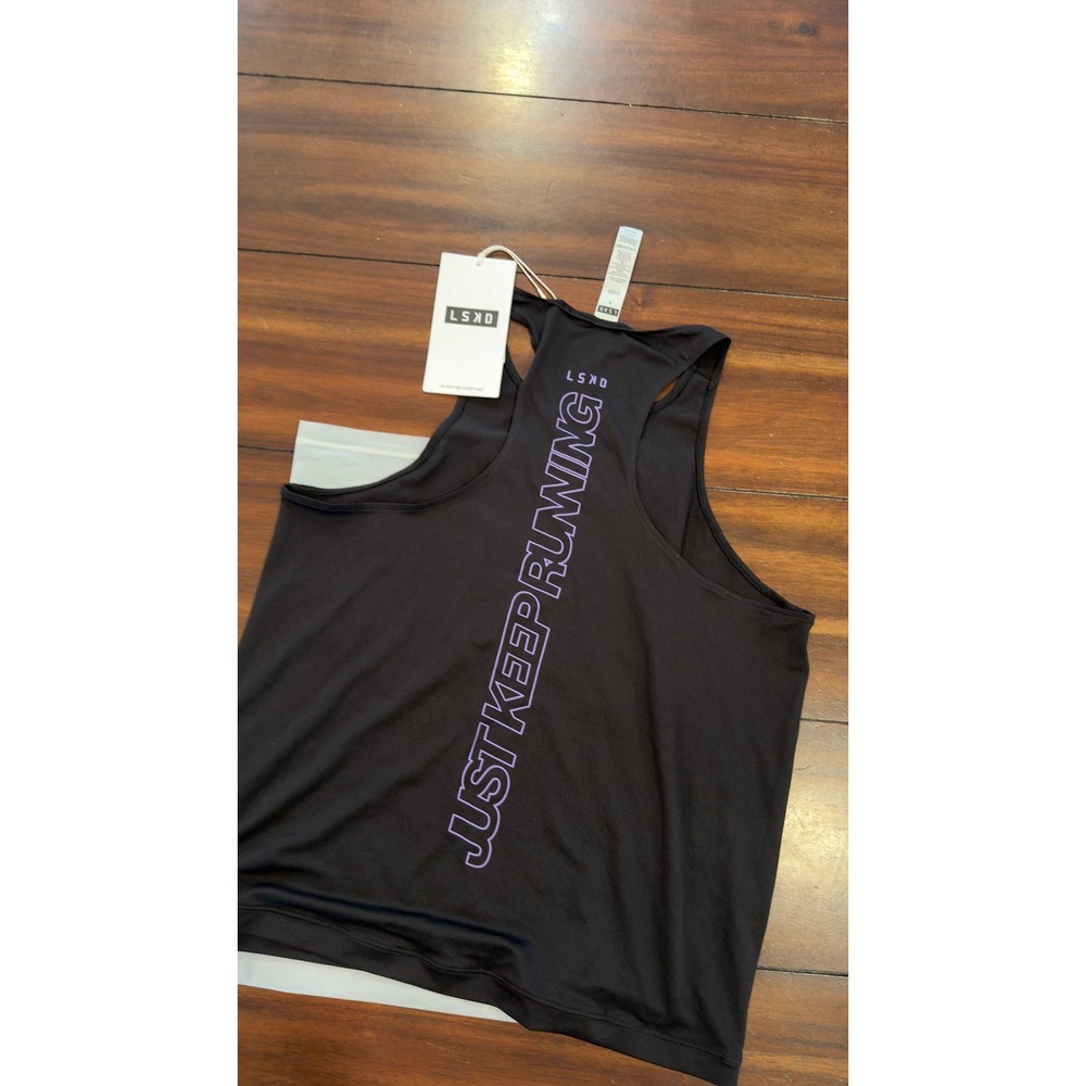 LSKD Pace Keep on Running Tank Black Dahlia Purple WTNK01013 Small NWT NEW - Picture 5 of 16
